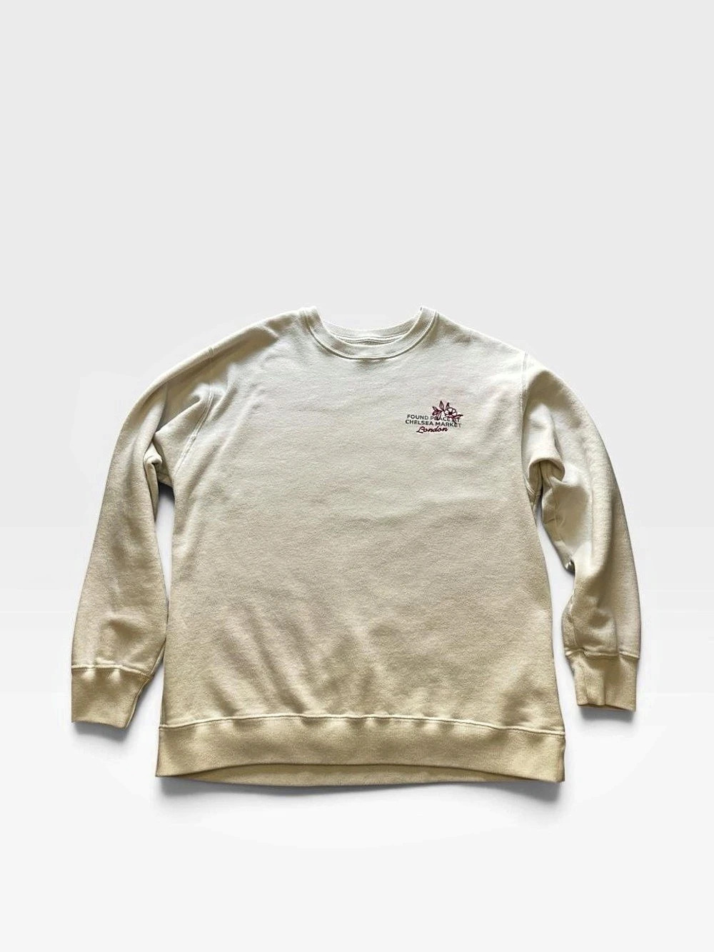 Hollister Found Peace at Chelsea Market Sweatshirt, Cream Small